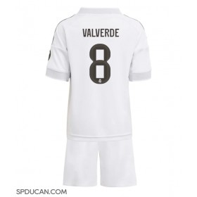 Dječji Nogometni Dres Real Madrid Federico Valverde #8 Domaci 2025-26 Kratak Rukav (+ Kratke hlače)
